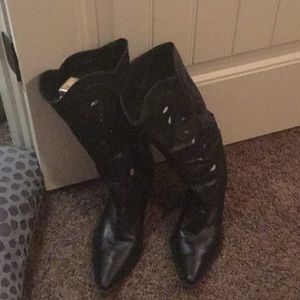 Women’s black leather boots
